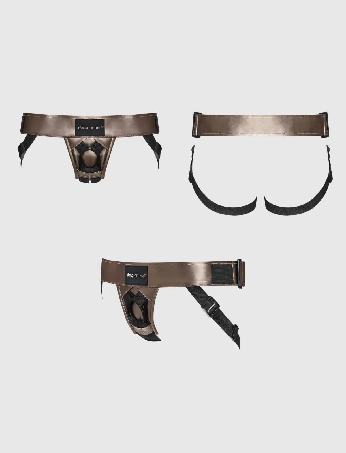 Strap-On-Me Curious Faux Leather Harness - Bronze - Image 7